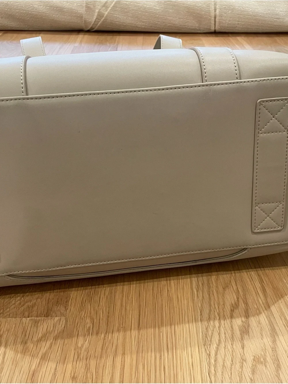 Monos Ivory Vegan Leather Metro Tote Bag